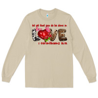 Mushroom let all that you do be done in love i corinthians Long Sleeve Tee - NancyCooperArtShop