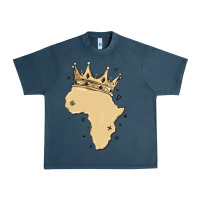 Midnight Navy africa with crown Urban Heavy Tee - MaliasSmallBusiness