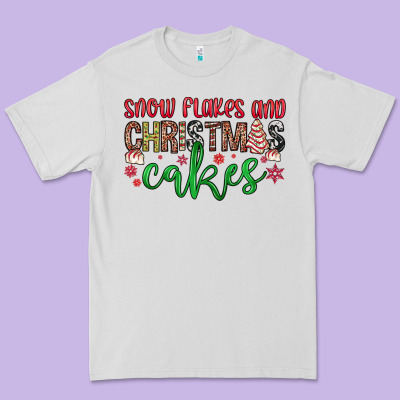 Snowflakes And Christmas Cakes Premium Tee Designed By Jahusdesignshop
