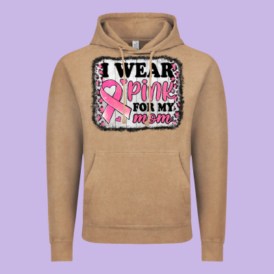 I Wear Pink For My Mom Breast Cancer Awareness Vintage Hoodie Designed By Jasminsmagicworld