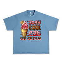 Pebble Blue stay cool eat ice cream Urban Heavy Tee - AdoDesignShop