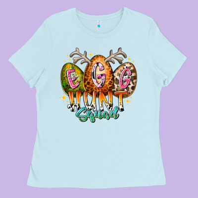 Egg Hunt Squad Ladies Tee Designed By Racoondesign
