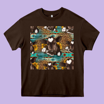 Western Baby Calf Seamless Pattern Heavy Core Tee Designed By Hra Design Shop