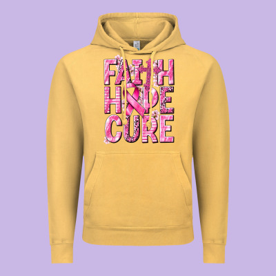 Faith Hope Cure Cancer Vintage Hoodie Designed By Nancycooperartshop