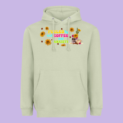 Fueled By ıced Coffee And Anxiety Heavyweight Hoodie Designed By Tumblerdesignbyshophia