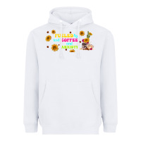 White fueled by ıced coffee and anxiety Heavyweight Hoodie - TumblerDesignByShophia