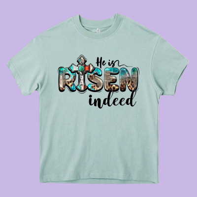 He Is Risen Indeed Heavy Core Tee Designed By Barkaloodesign