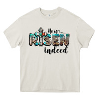 Cream he is risen indeed Heavy Core Tee - BarkalooDesign