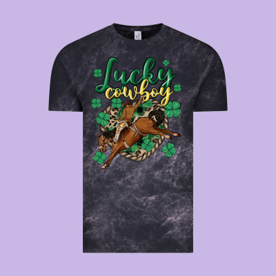 Lucky Cowboy Vintage Tee Designed By Maliassmallbusiness