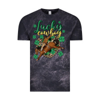 Cloud Black lucky cowboy Vintage Tee - MaliasSmallBusiness