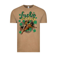 Vintage Coffee lucky cowboy Vintage Tee - MaliasSmallBusiness