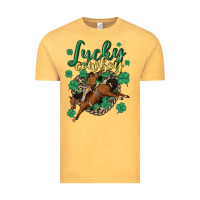 Vintage Mustard lucky cowboy Vintage Tee - MaliasSmallBusiness