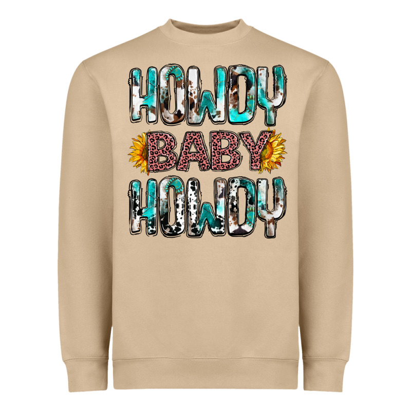 Western Howdy Baby Howdy Heavyweight Sweatshirt by NancyCooperArtShop | Teevron