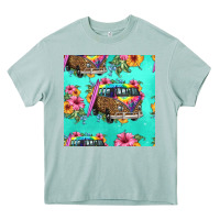 Arona floral hippie truck seamless pattern Heavy Core Tee - HRA Design Shop