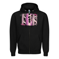 Black Purple Glitter Cowhide Pattern Brushstrokes Zipper Hoodie - Bettercallsaul