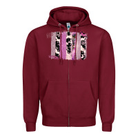 Burgundy Purple Glitter Cowhide Pattern Brushstrokes Zipper Hoodie - Bettercallsaul