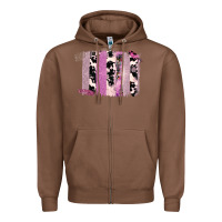 Chestnut Purple Glitter Cowhide Pattern Brushstrokes Zipper Hoodie - Bettercallsaul