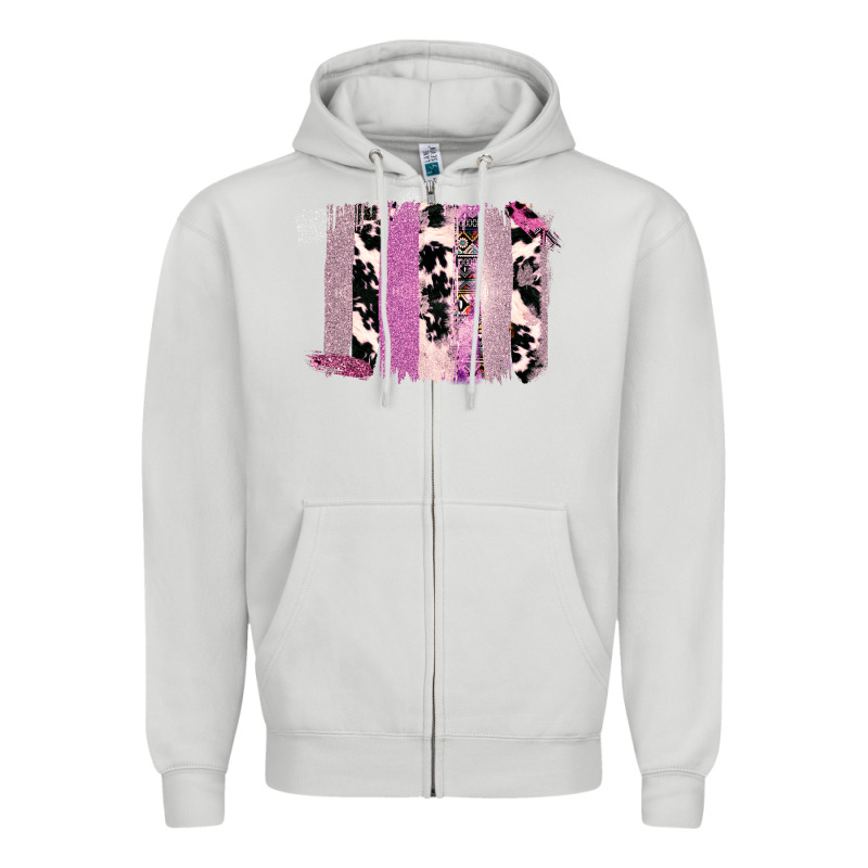 Purple Glitter Cowhide Pattern Brushstrokes Zipper Hoodie by Bettercallsaul | Teevron