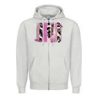 Dove Grey Purple Glitter Cowhide Pattern Brushstrokes Zipper Hoodie - Bettercallsaul