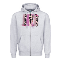 Heather Grey Purple Glitter Cowhide Pattern Brushstrokes Zipper Hoodie - Bettercallsaul