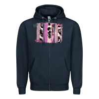 Navy Purple Glitter Cowhide Pattern Brushstrokes Zipper Hoodie - Bettercallsaul