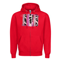 Red Purple Glitter Cowhide Pattern Brushstrokes Zipper Hoodie - Bettercallsaul