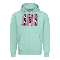 Seafoam Purple Glitter Cowhide Pattern Brushstrokes Zipper Hoodie - Bettercallsaul