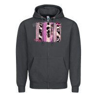 Smoke Purple Glitter Cowhide Pattern Brushstrokes Zipper Hoodie - Bettercallsaul
