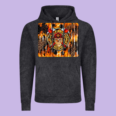 Firefighter Skull Vintage Hoodie Designed By Lillyallendesigns