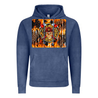 Vintage Denim Firefighter Skull Vintage Hoodie - LillyAllenDesigns