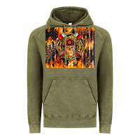 Vintage Olive Firefighter Skull Vintage Hoodie - LillyAllenDesigns