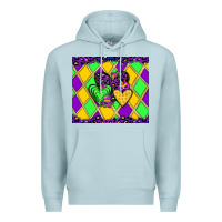 Blue Mist mardi gras hearts Premium Hoodie - JahusDesignShop