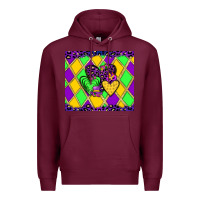 Burgundy mardi gras hearts Premium Hoodie - JahusDesignShop