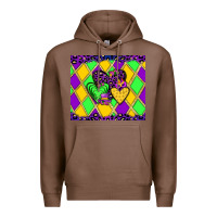 Chestnut mardi gras hearts Premium Hoodie - JahusDesignShop