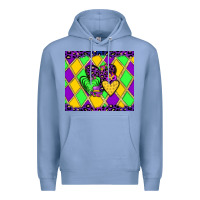 Colony Blue mardi gras hearts Premium Hoodie - JahusDesignShop
