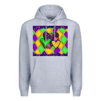 Heather Grey mardi gras hearts Premium Hoodie - JahusDesignShop