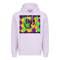 Lilac mardi gras hearts Premium Hoodie - JahusDesignShop