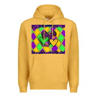 Mustard mardi gras hearts Premium Hoodie - JahusDesignShop
