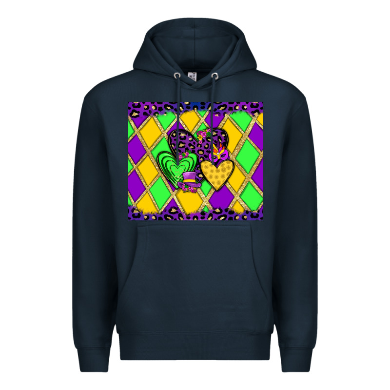 Mardi Gras Hearts Premium Hoodie by JahusDesignShop | Teevron