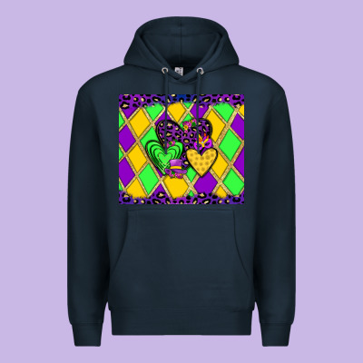 Mardi Gras Hearts Premium Hoodie Designed By Jahusdesignshop
