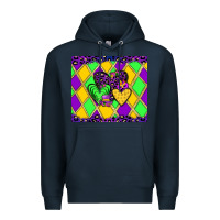 Navy mardi gras hearts Premium Hoodie - JahusDesignShop