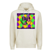 Oatmeal Heather mardi gras hearts Premium Hoodie - JahusDesignShop