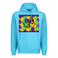 Ocean Blue mardi gras hearts Premium Hoodie - JahusDesignShop