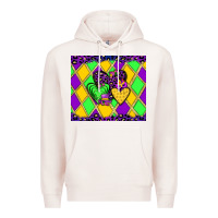 Pale Pink mardi gras hearts Premium Hoodie - JahusDesignShop