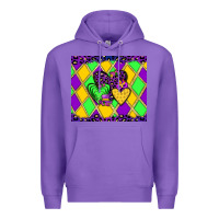Purple mardi gras hearts Premium Hoodie - JahusDesignShop