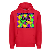Red mardi gras hearts Premium Hoodie - JahusDesignShop