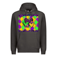 Smoke mardi gras hearts Premium Hoodie - JahusDesignShop