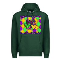 Sports Green mardi gras hearts Premium Hoodie - JahusDesignShop
