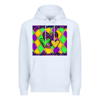 White mardi gras hearts Premium Hoodie - JahusDesignShop