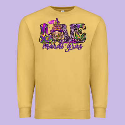 Love Mardi Gras With Gnome Premium Sweatshirt Designed By Howdyjamesfarm